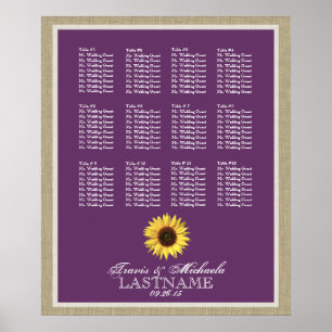 Póster Sunflower Seat Chart with Changeable Color