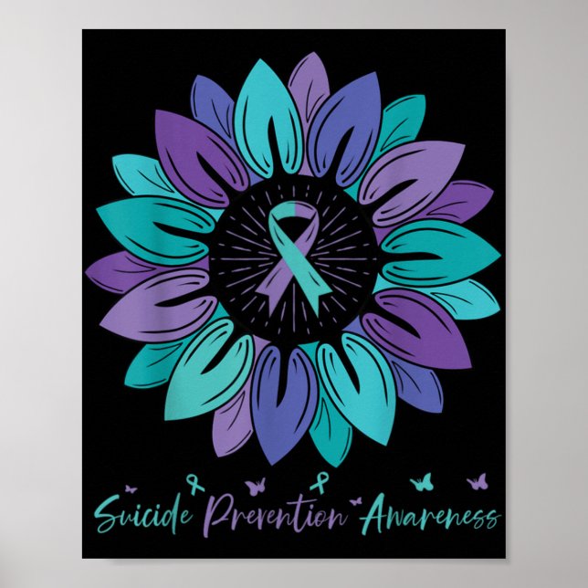 Póster Sunflower Suicide Prevention Awareness Month  (Frente)