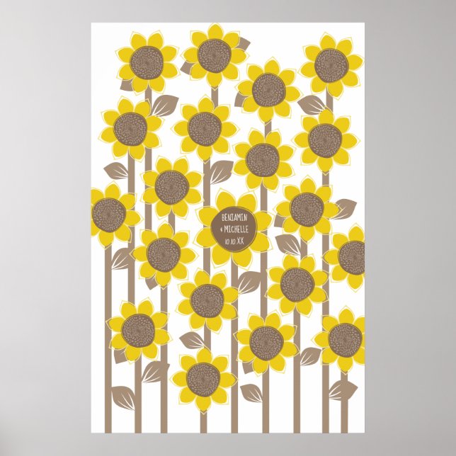 Póster Sunflowers -150 Signature Guest Book Alternative (Frente)