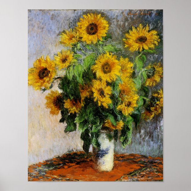 Póster Sunflowers, 1881 by Monet. (Frente)