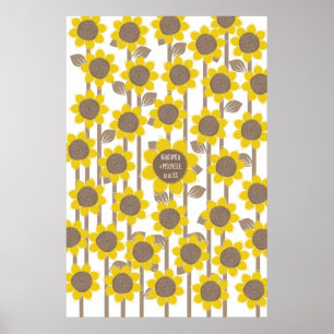 Póster Sunflowers -250 Signature Guest Book Alternative