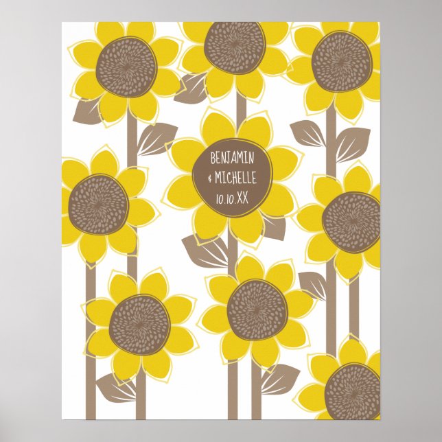 Póster Sunflowers -50 Signature Guest Book Alternative (Frente)