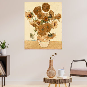 Póster Sunflowers antiguas de Vincent van Gogh