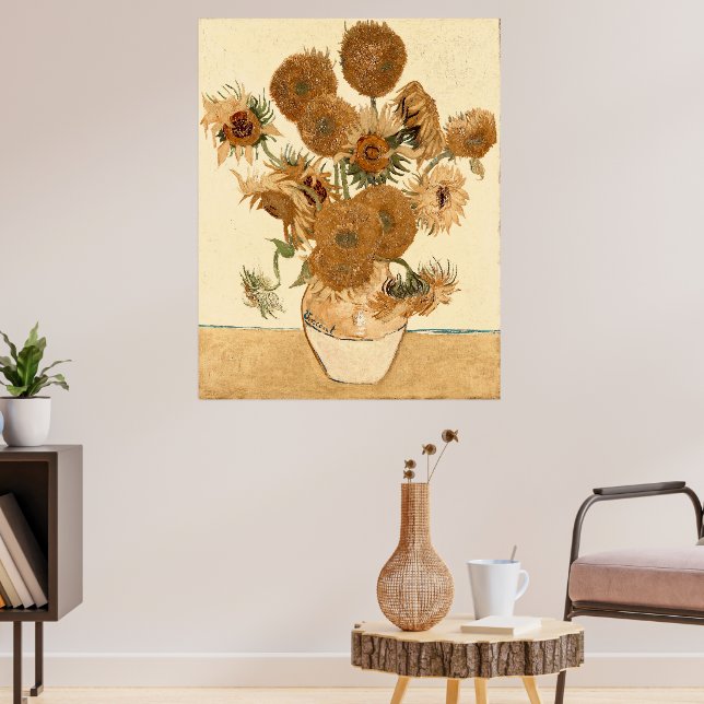 Póster Sunflowers antiguas de Vincent van Gogh (Salón 3)