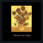 Póster Sunflowers by Van Gogh Poster Print<br><div class="desc">Vida: Vase con quince girasoles pintando por Vincent van Gogh El expresionismo no es simplemente una forma de ver las cosas: también es una forma de hacerlas, de pintarlas. Un expresionista no pinta "plano" y en tonos puros, rompe sus tonos y los aplica con un pincel liberal. Es realmente sorprendente...</div>