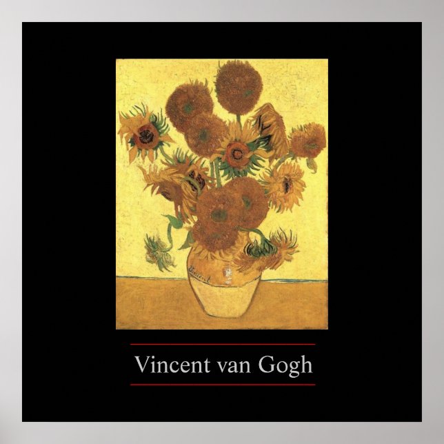 Póster Sunflowers by Van Gogh Poster Print (Frente)
