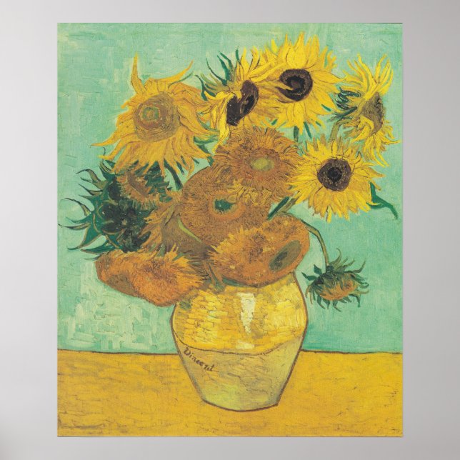 Póster Sunflowers de Vincent Van Gogh (Frente)