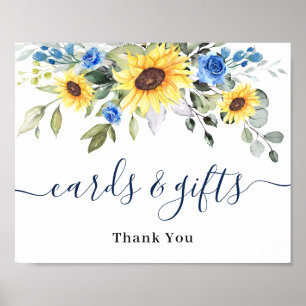 Póster Sunflowers Eucalyptus Cards & Gifts Boda Rótulo