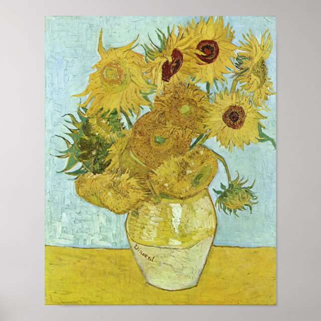 Póster Sunflowers in a Vase (F456) Van Gogh Bella Artes (Frente)
