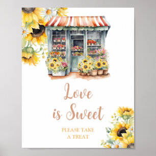 Póster Sunflowers Market Bridal Shower Love is Sweet