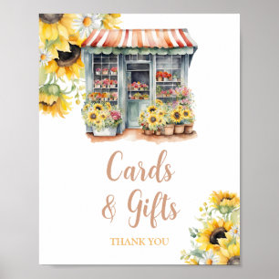 Póster Sunflowers Market Bridal Shower Tarjetas Y Regalos