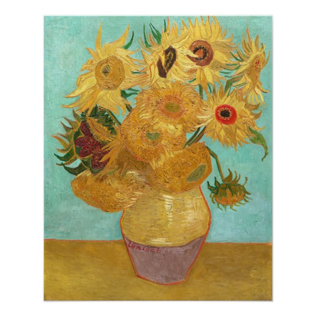 Póster Sunflowers Vincent van Gogh (Anverso)