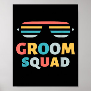 Póster Sungles Groom Squad Equipo de Chiste Getaway Boda 