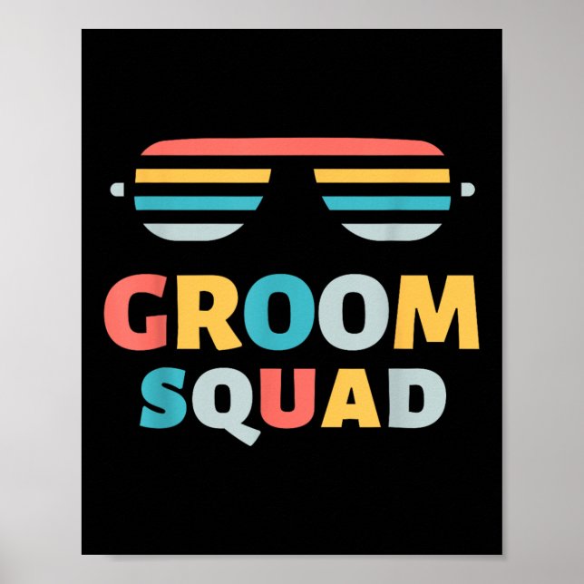 Póster Sungles Groom Squad Equipo de Chiste Getaway Boda  (Frente)