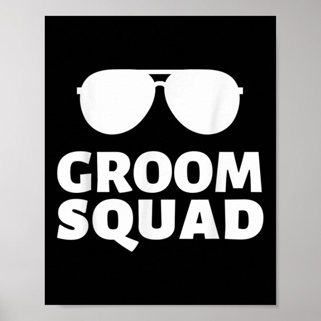 Póster Sungles Groom Squad Funny Crew Bachelor Boda Pa (Frente)
