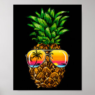 Póster Sungles Pineapple Aloha Hawaii Luau Hawaiian Vacat
