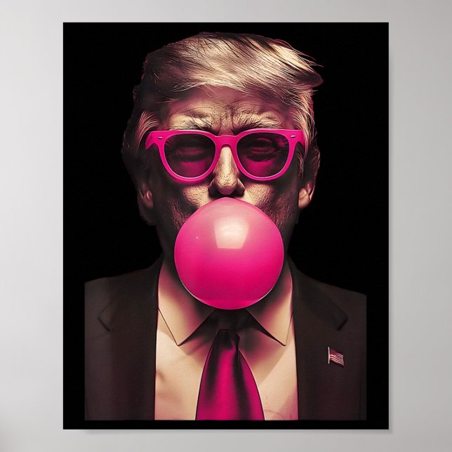 Póster Sungles rosas Trump Bubble Gum Shirt 2024 Voto por (Frente)