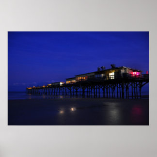 Póster Sunglow Pier Night Stars Daytona Beach Poster