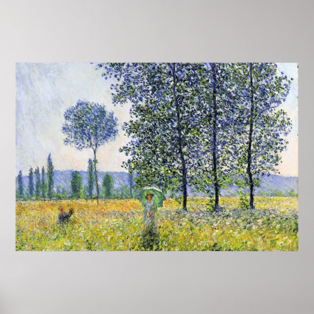 Póster Sunlight Effect under the Poplars  Claude Monet (Frente)