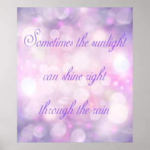 Póster Sunlight Through Rain Inspirational Purple