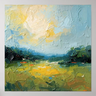 Póster Sunlit Beach with Trees – Square Poster, Vibrant W