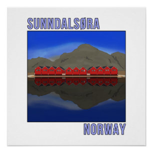 Póster Sunndalsora Noruega Escandinavia