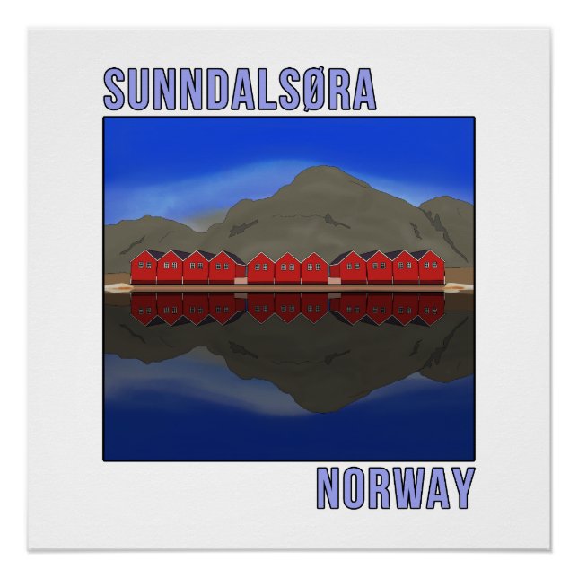 Póster Sunndalsora Noruega Escandinavia (Anverso)