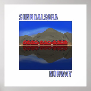 Póster Sunndalsora Noruega Escandinavia