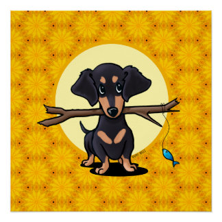 Póster Sunny Boho Dachshund Dog