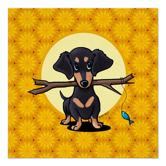 Póster Sunny Boho Dachshund Dog (Anverso)