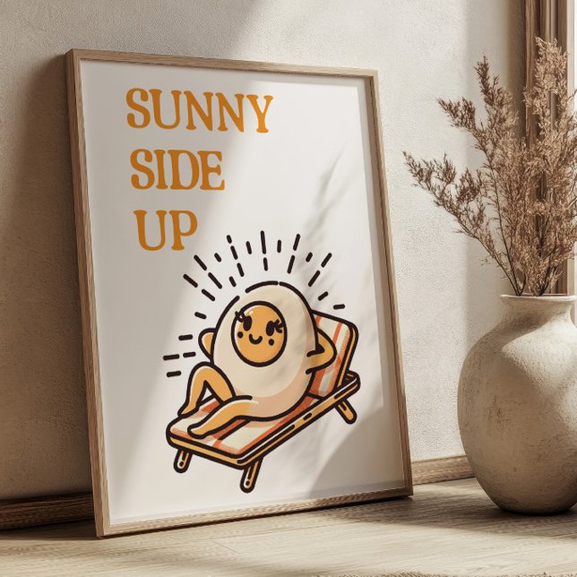 Póster Sunny Side Up Funny Punny Egcot Mascot Retro Art (Subido por el creador)