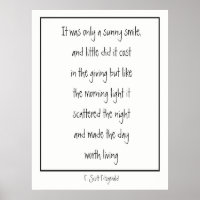 Sunny Smile Poem Inspirador F. Scott Fitzgerald