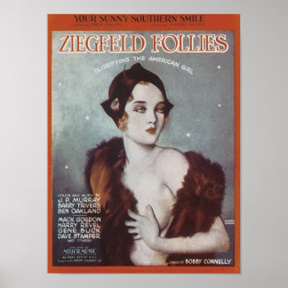 Póster Sunny Southern Smile Ziegfeld Follies Songbook