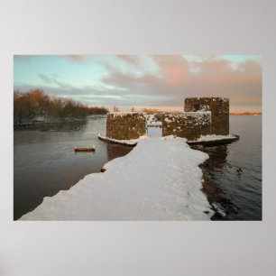 Póster Sunrise at Chasewater Castle, Staffordshire, Reino