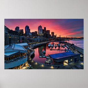 Póster Sunrise at pier 66 looking down on bell harbor
