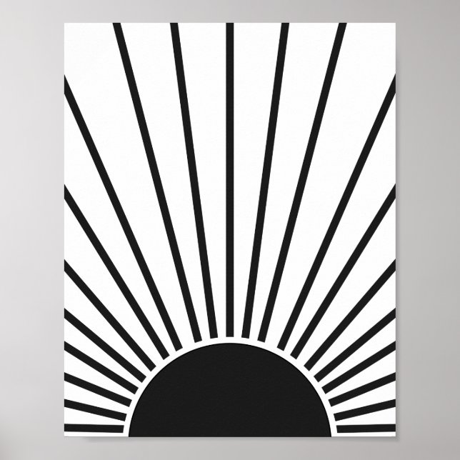 Póster Sunrise Black And White Resumen Sunshine (Frente)