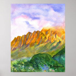 Póster Sunrise Cliffs Kauai Print and Poster