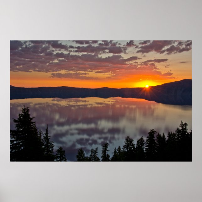 Póster Sunrise, Crater Lake National Park, Oregon, Estado (Frente)