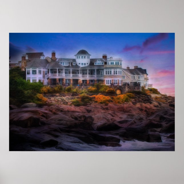 Póster Sunrise de la costa panorámica Cape Neddick Maine (Frente)