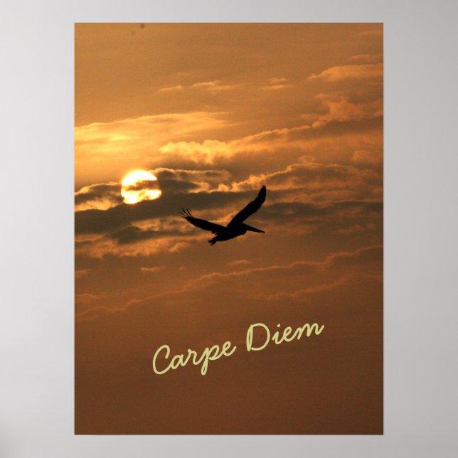 Póster Sunrise Gold Photo Carpe Diem Ocean (Frente)