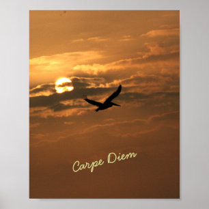 Póster Sunrise Gold Photo Carpe Diem Ocean