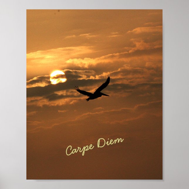 Póster Sunrise Gold Photo Carpe Diem Ocean (Frente)