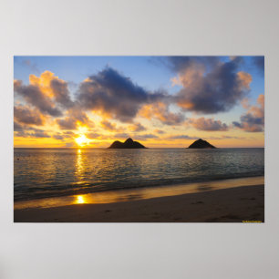 Póster Sunrise_Lanikai Beach_ Hawaii