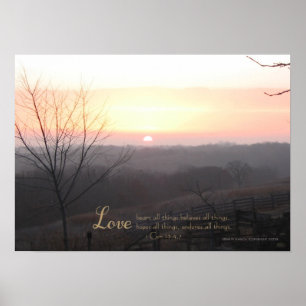 Póster Sunrise Love 1 Cor. 13: 4,7 Imprimir