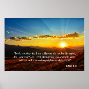 Póster Sunrise Mountain Do Not Fear Isaiah 41:10