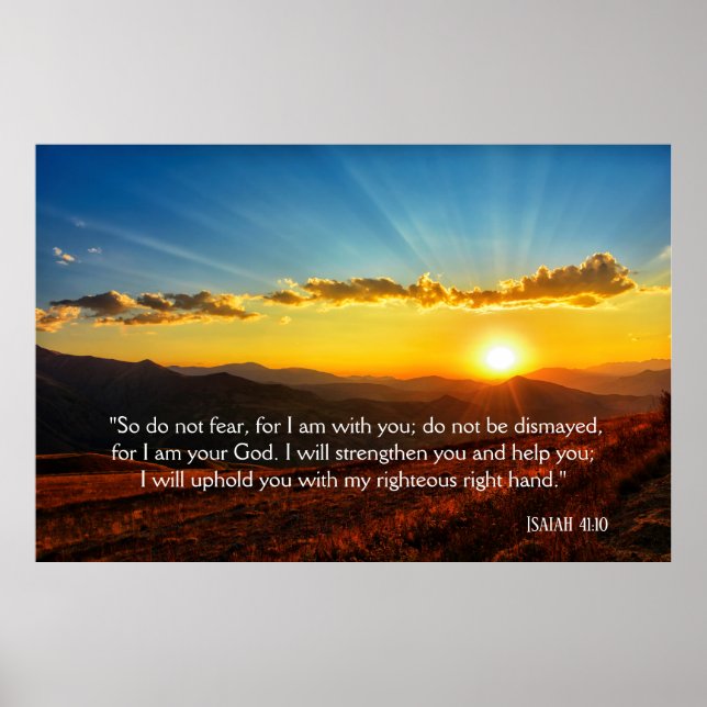 Póster Sunrise Mountain Do Not Fear Isaiah 41:10 (Frente)