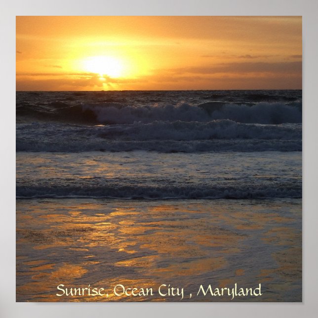 Póster Sunrise, Ocean City, Mar... (Frente)