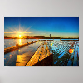 Póster Sunrise on Lake Poster