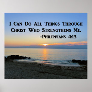 PÓSTER SUNRISE ON THE OCEAN PHILIPPIANS 4:13 POSTER