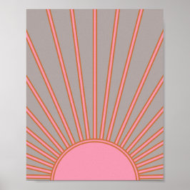 Póster Sunrise Pink And Gray Sunshine